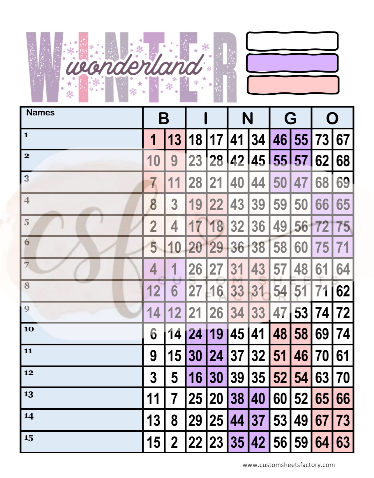 Winter Wonderland - Pink Purple - Various Designs