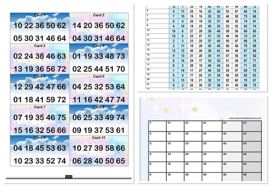 Clouds Holders - 10 Number - 25 Cards