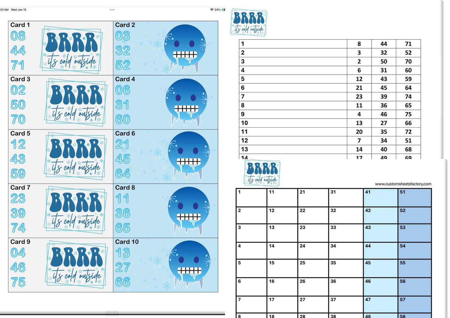 Freezing Cold Holders - 3 Number - 25 Cards