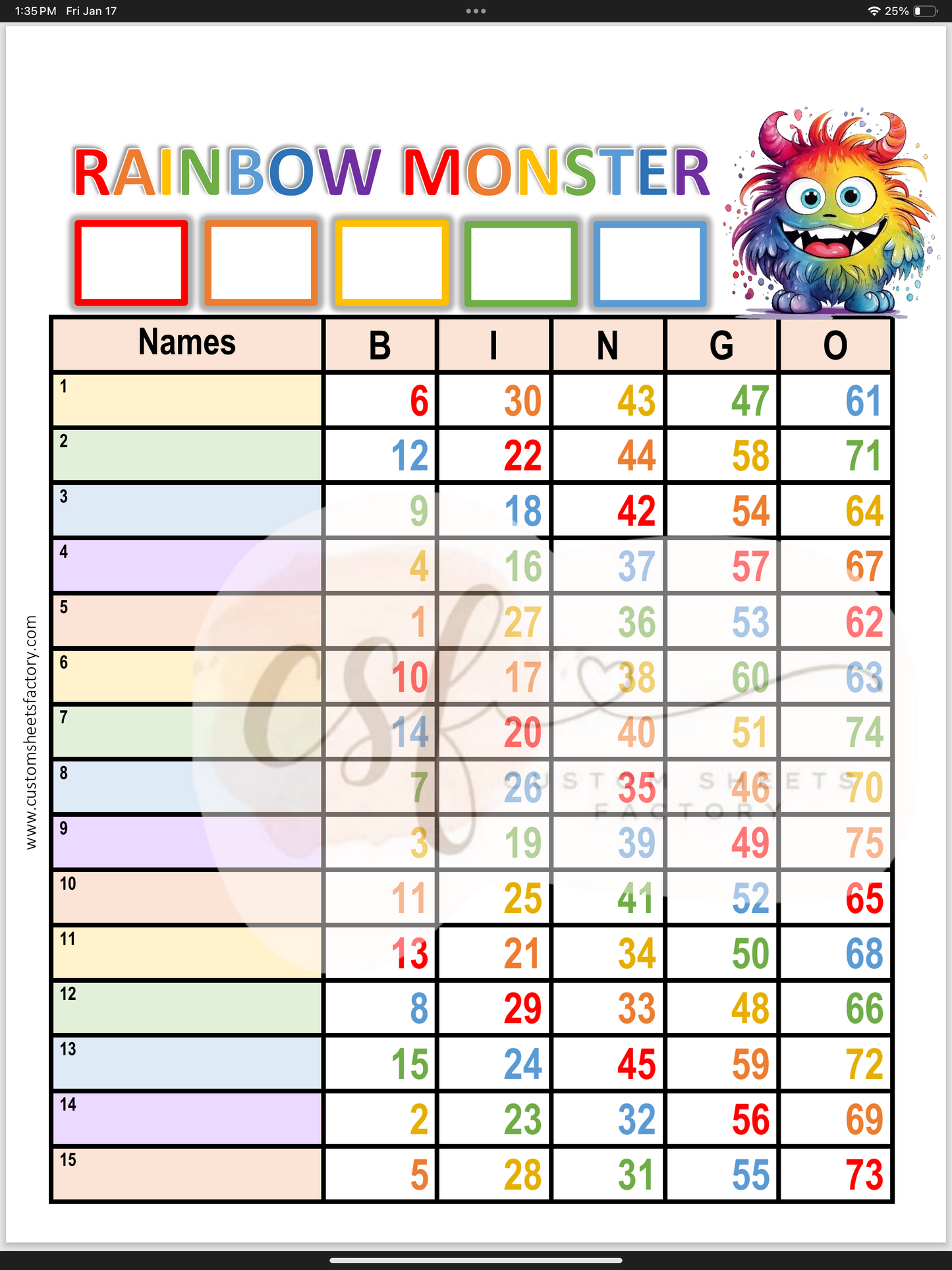 Rainbow Monster - Various Designs