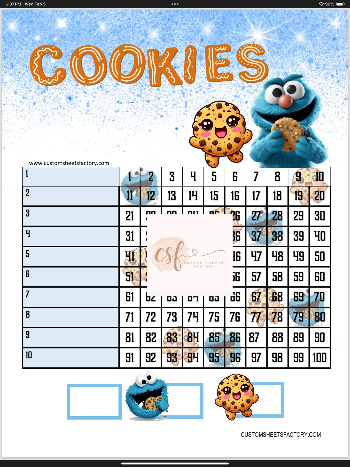 Cookies - Blue Monster - Various Designs