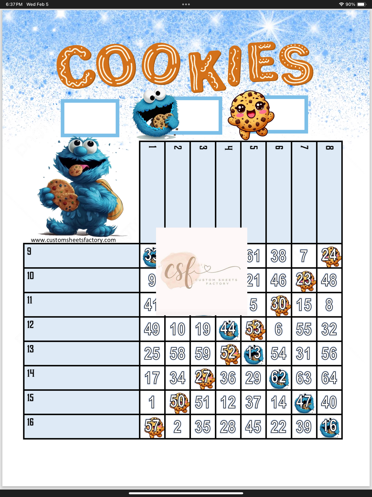 Cookies - Blue Monster - Various Designs