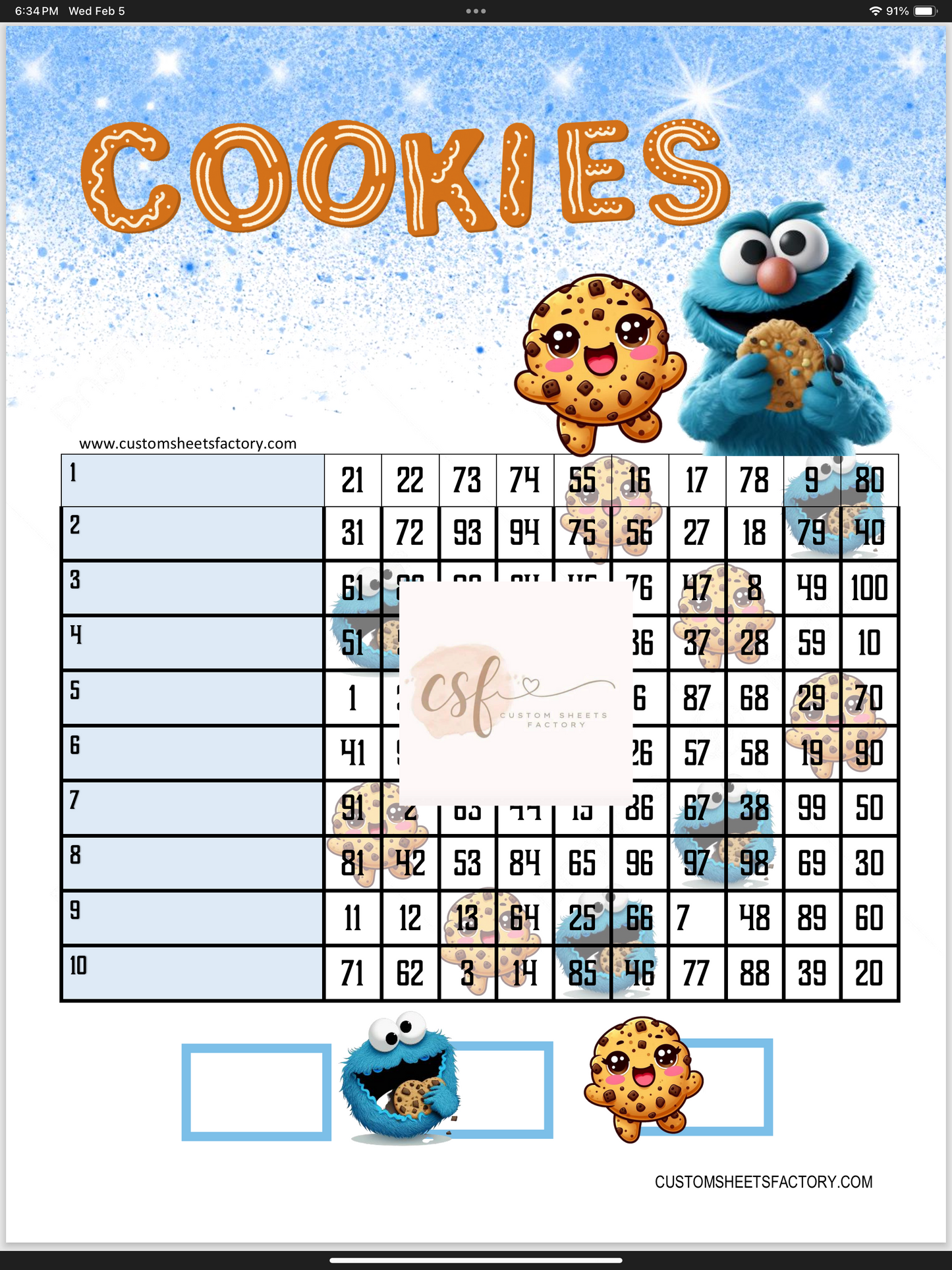 Cookies - Blue Monster - Various Designs