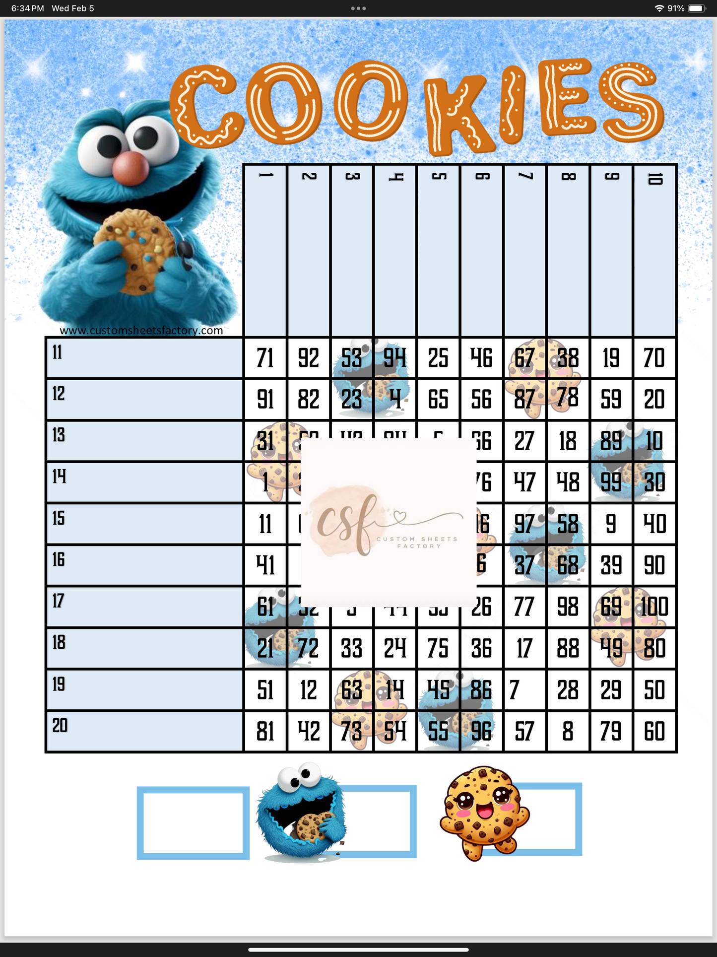 Cookies - Blue Monster - Various Designs