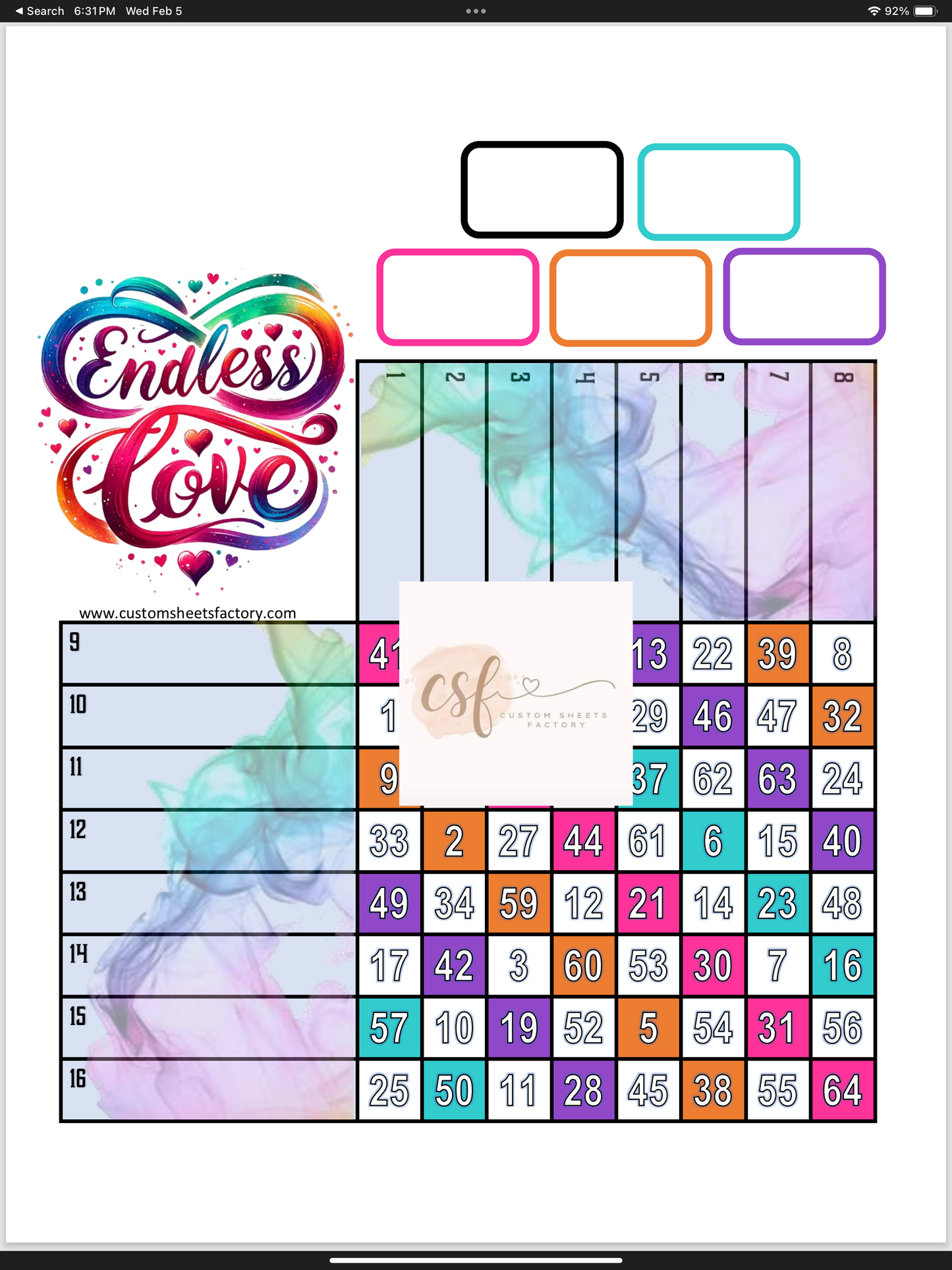 Endless Love - Various Designs