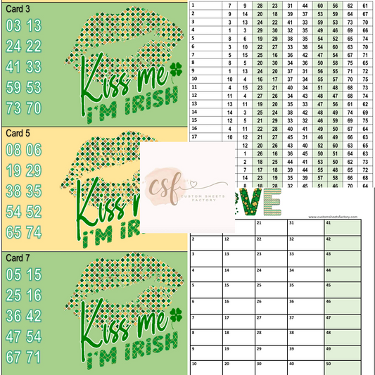 Kiss me im Irish - 10 Number - 25 Card