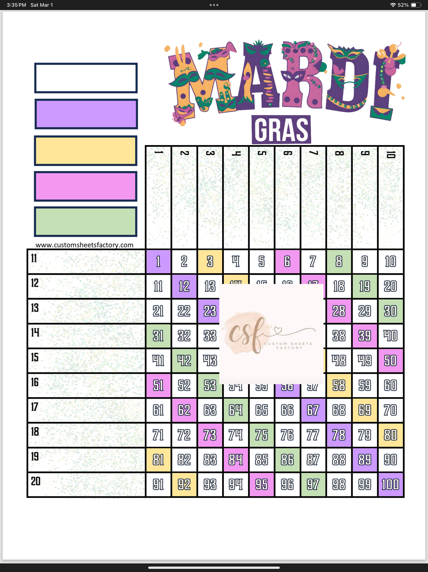 Mardi Gras - Various Designs