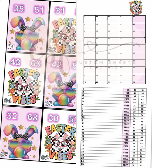 Easter Vibes - 2 Ball Holders - 25 Cards 75 Ball