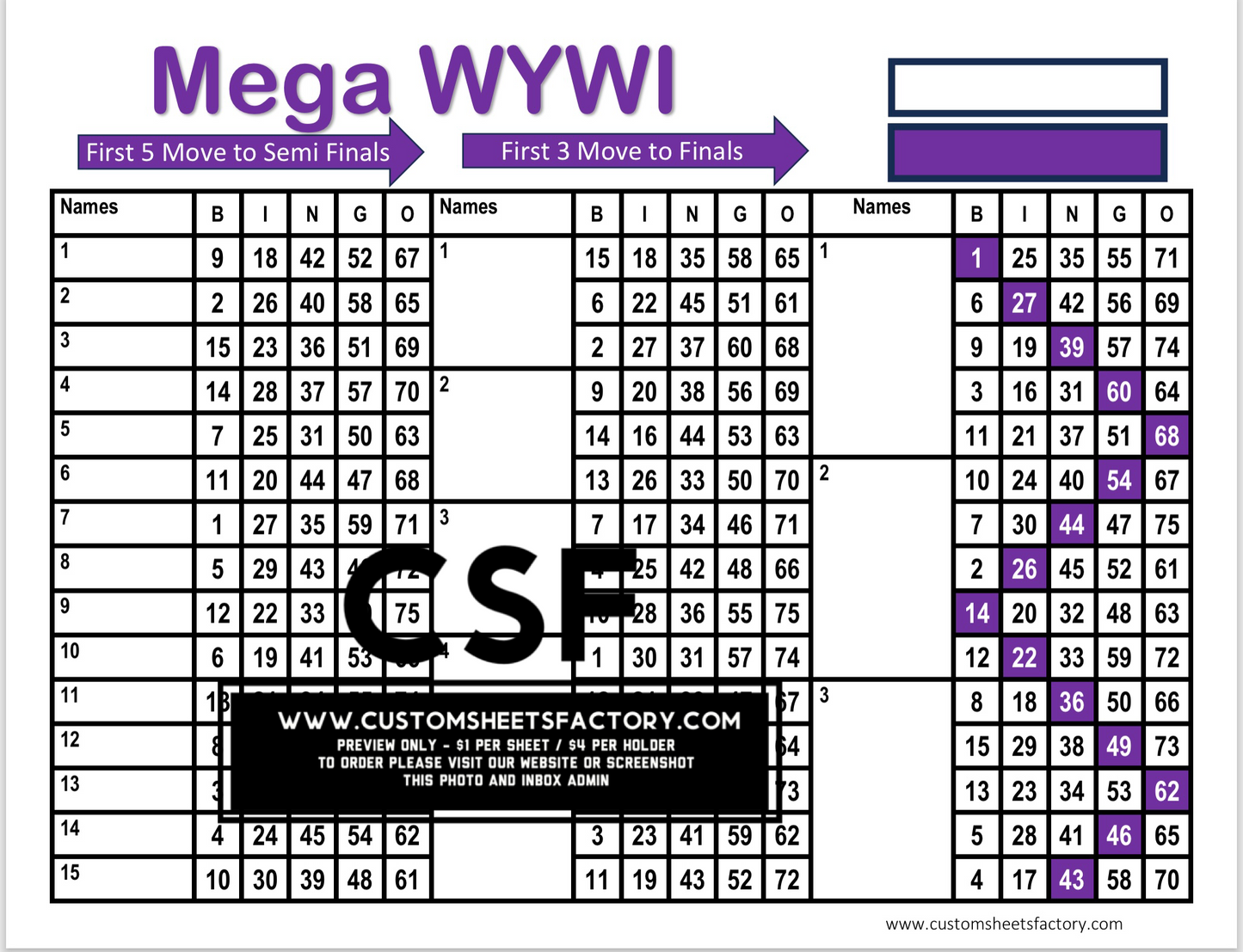 Mega WYWI - Various Designs