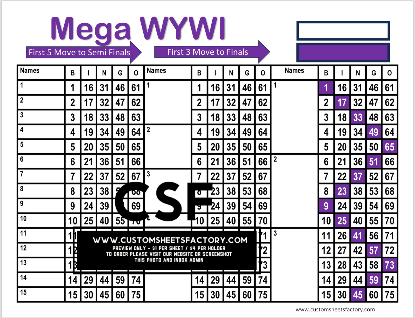 Mega WYWI - Various Designs