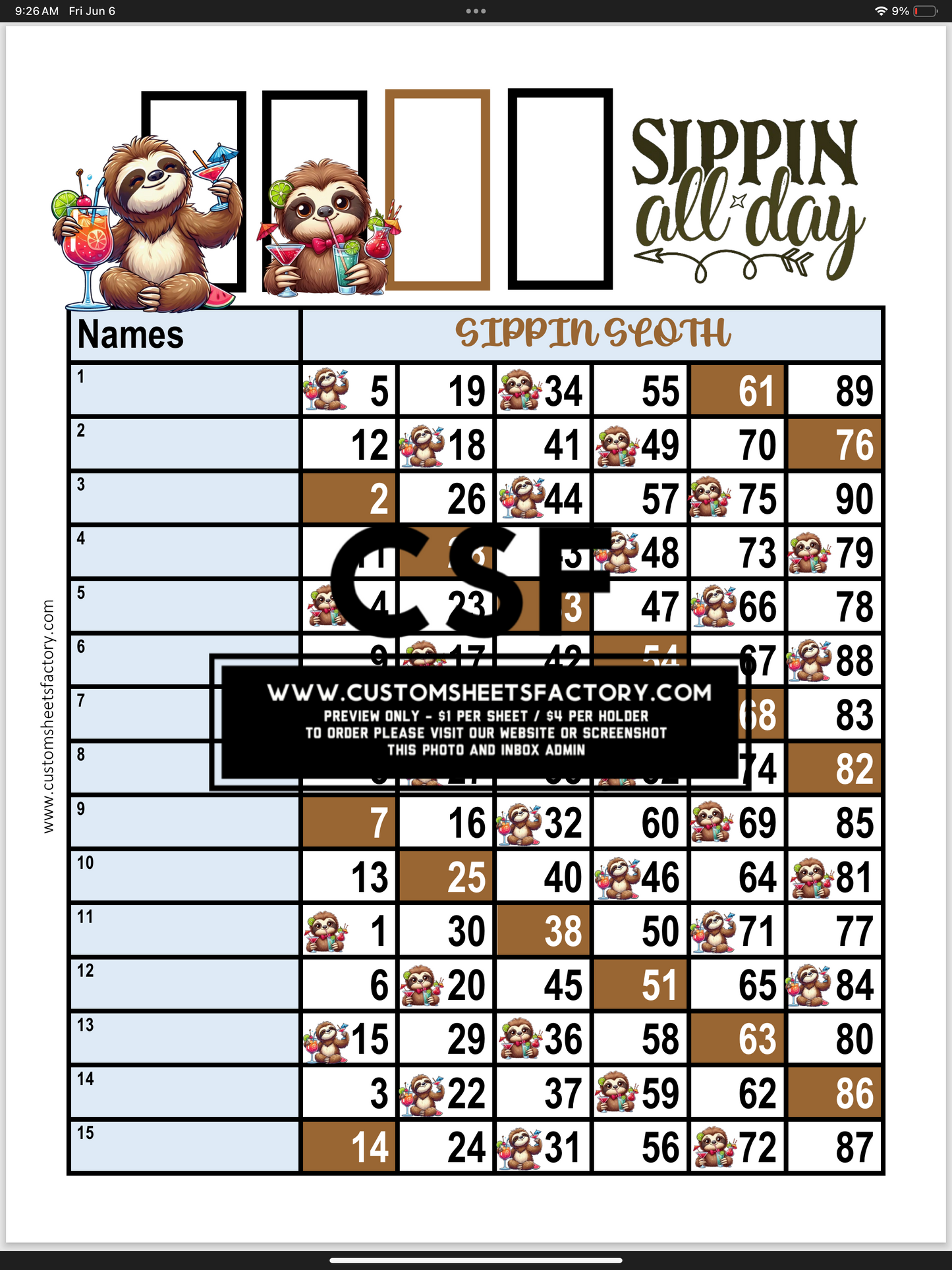 Sippin all day - Sloths - Various Designs