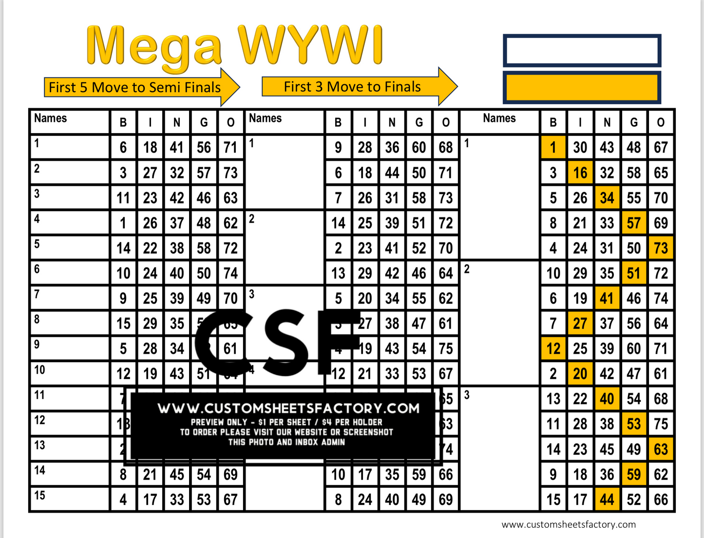 Mega WYWI - Various Designs