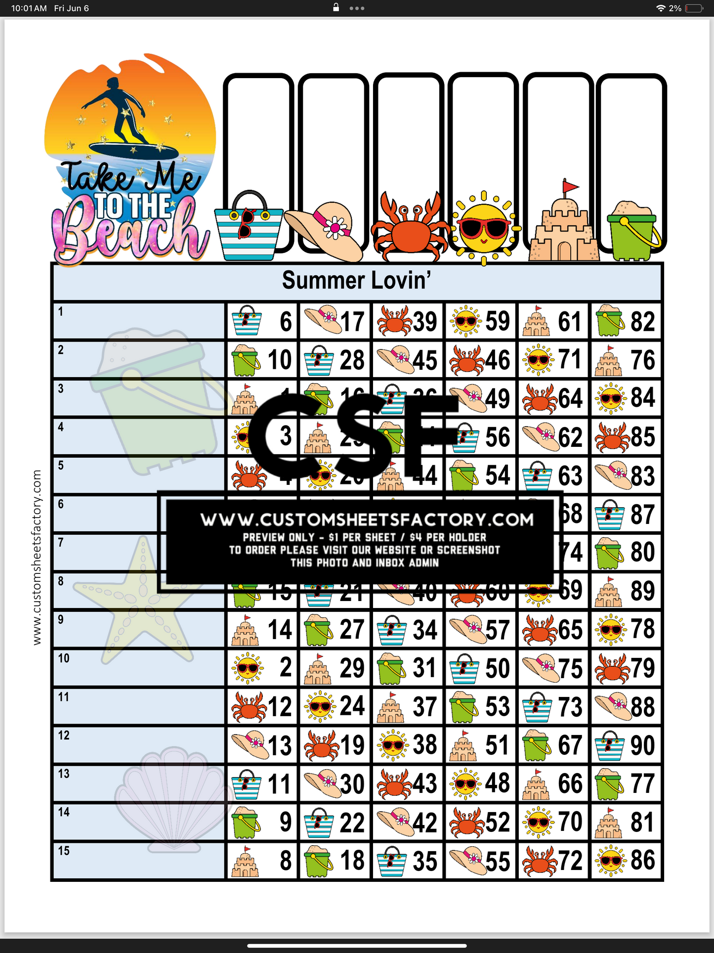 Take me to the Beach - Various Designs