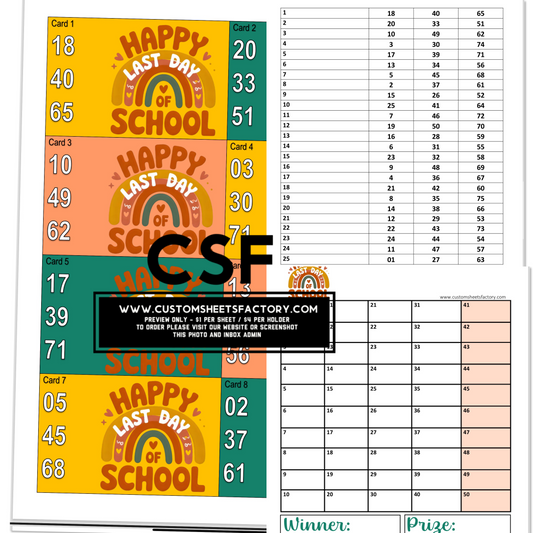 Happy Last Day of School - 3 Number 25 Card Holder Set