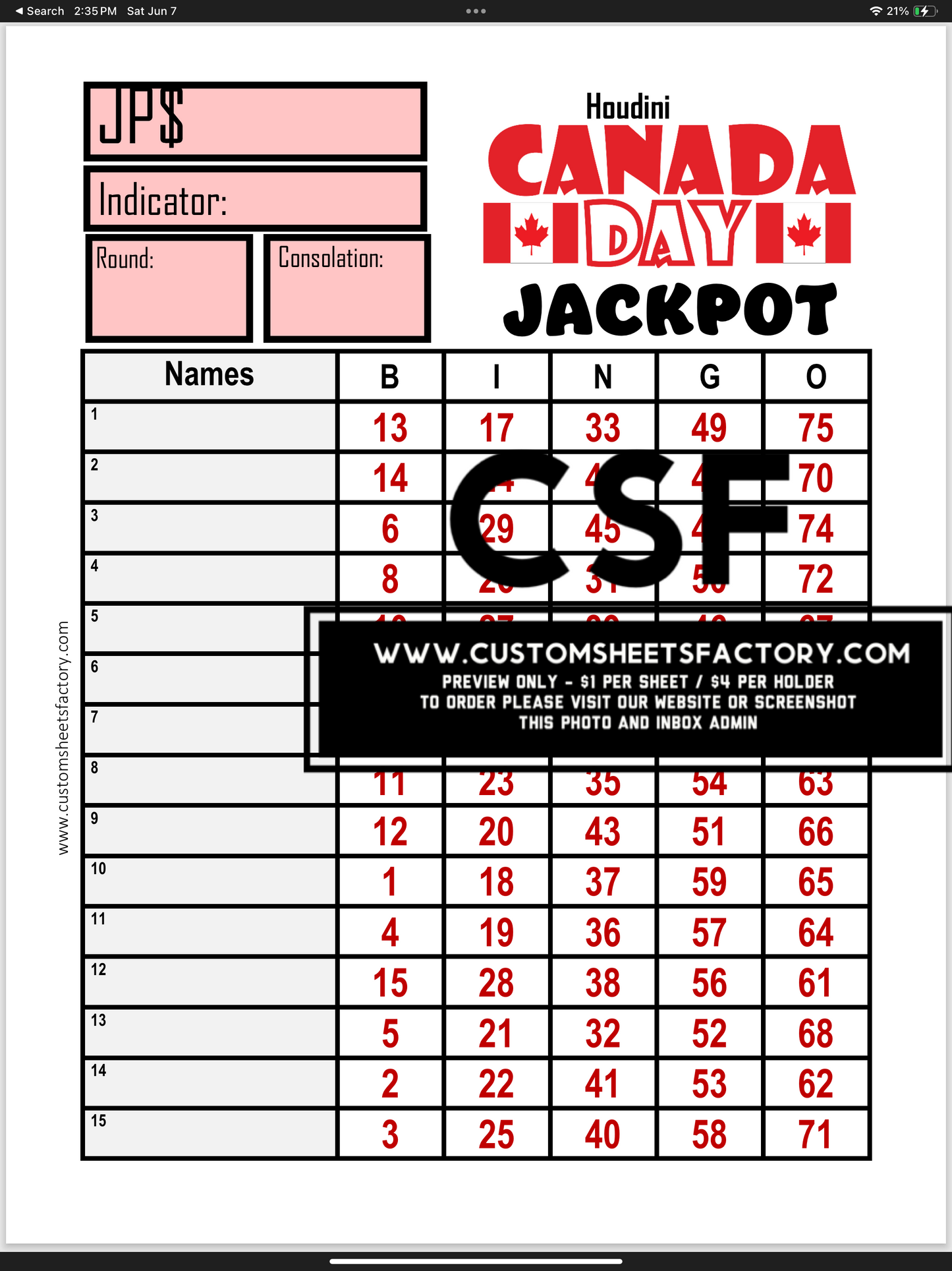 Canada Day Jackpot