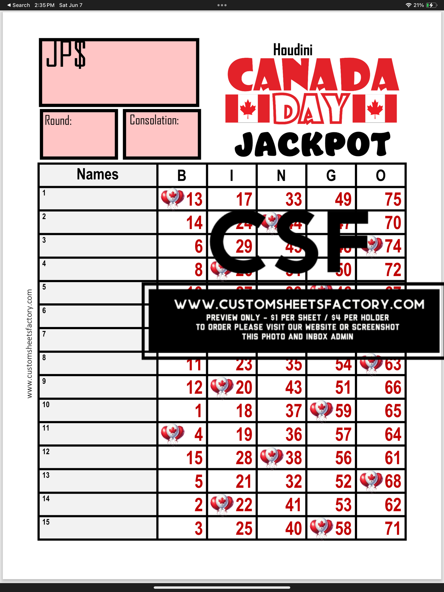 Canada Day Jackpot