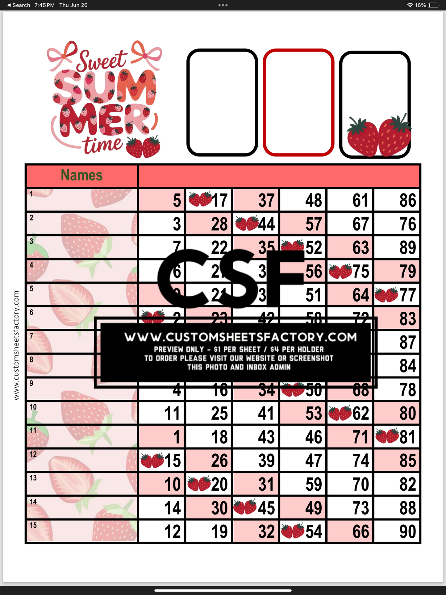 Sweet Summer Time - Strawberries