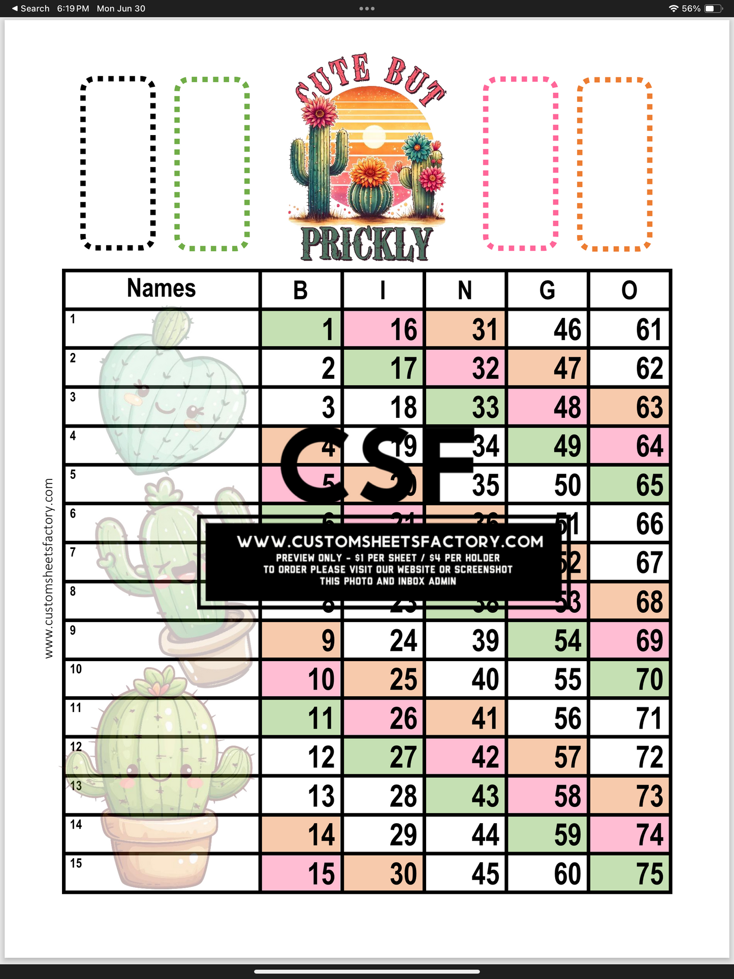 $5 Themed Bundles - Cactus