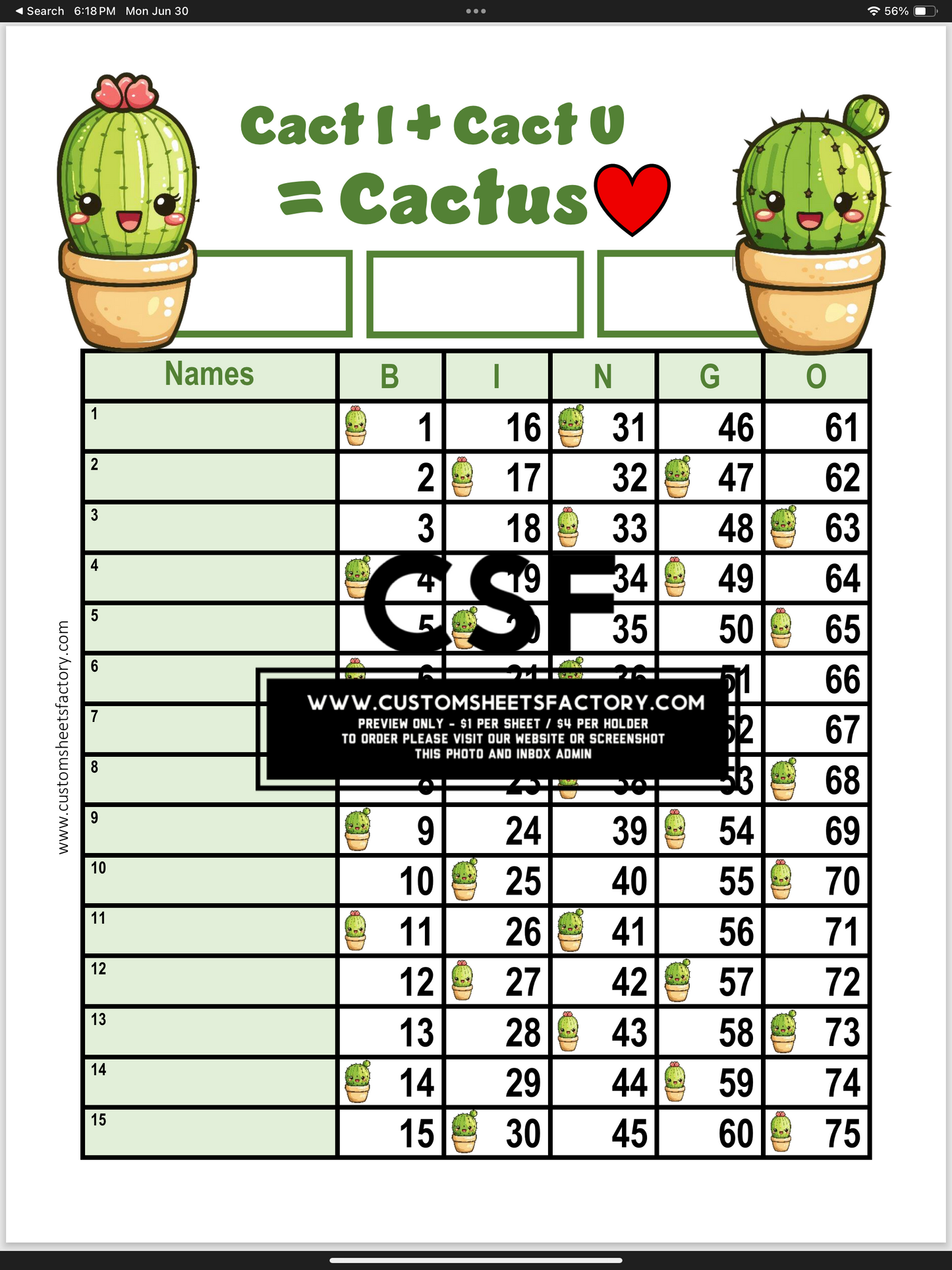 $5 Themed Bundles - Cactus