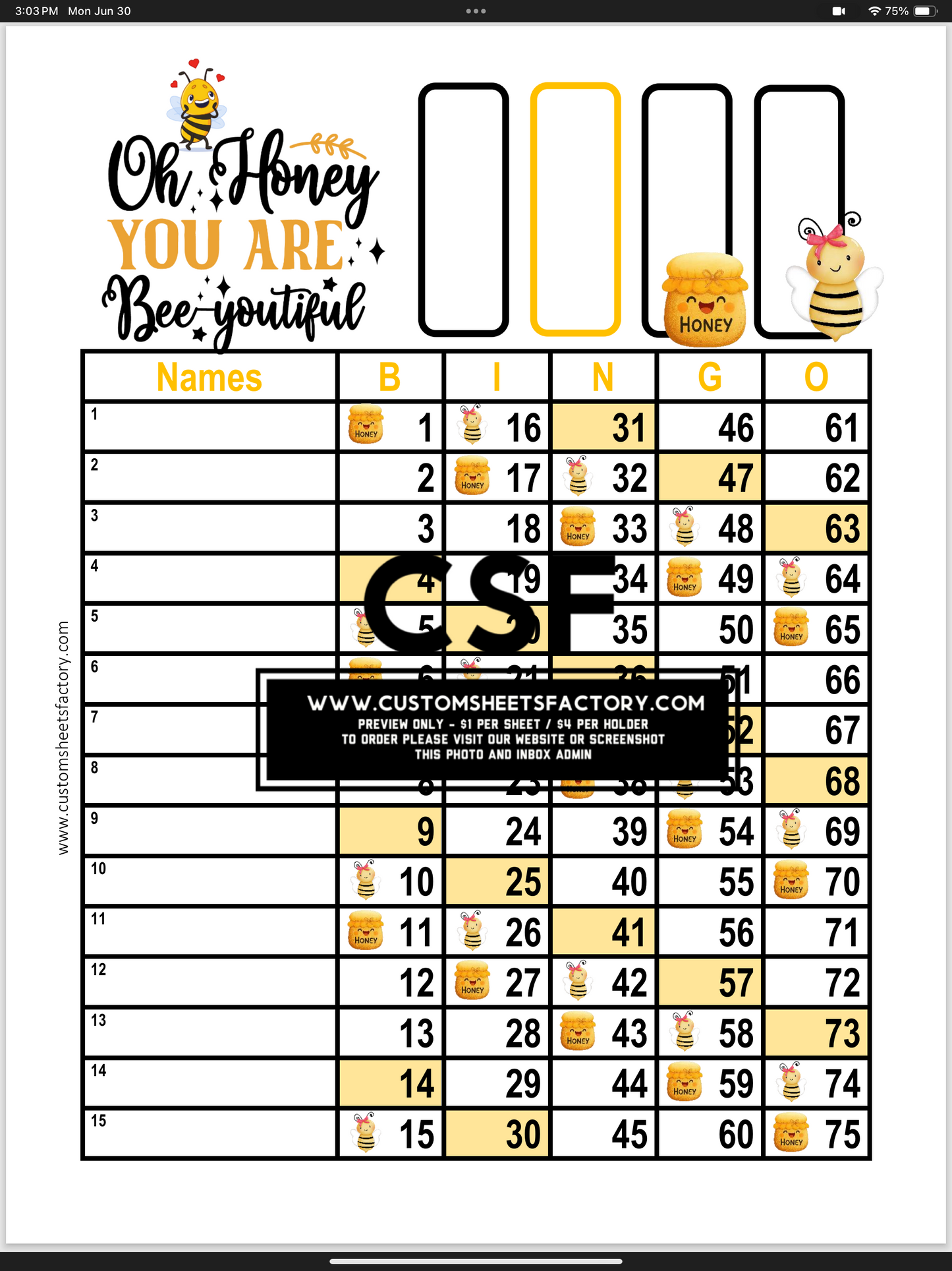 $5 Themed Bundles - Honey Bee