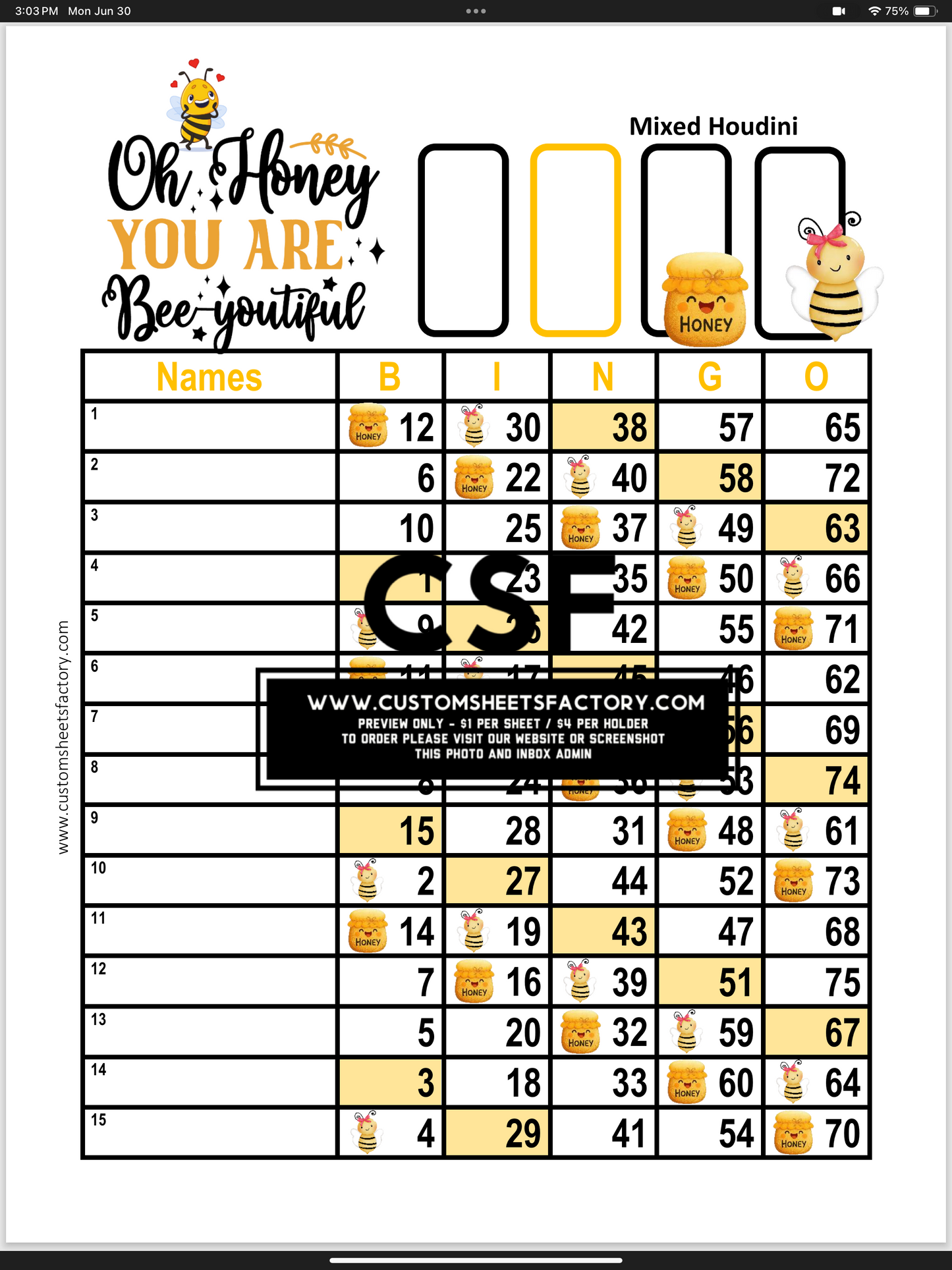 $5 Themed Bundles - Honey Bee