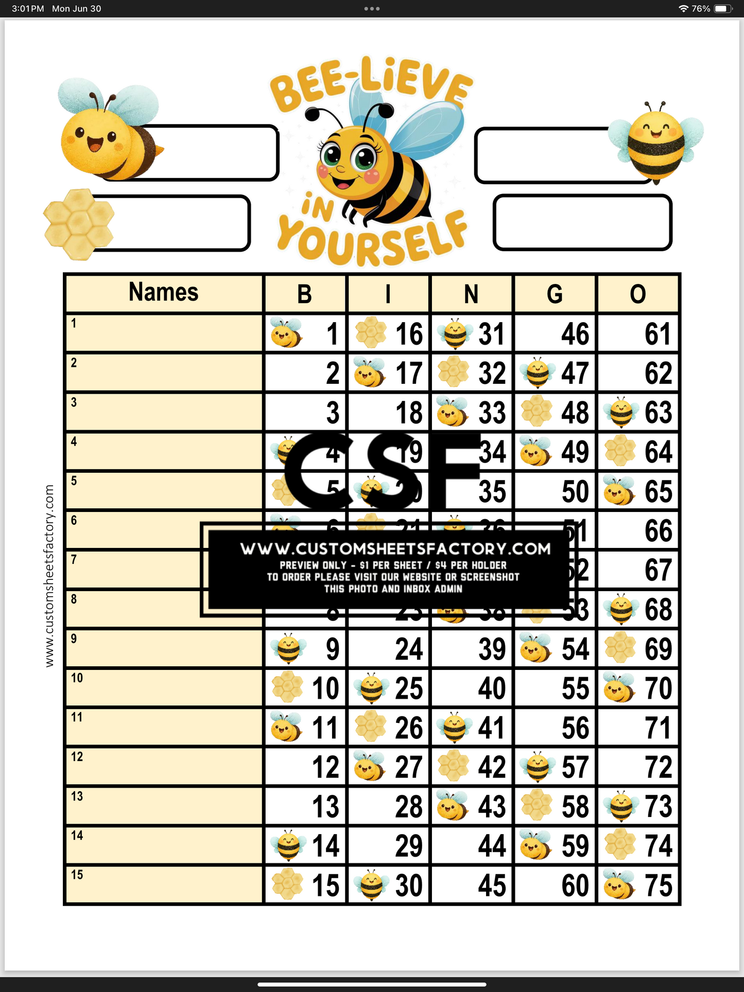$5 Themed Bundles - Honey Bee