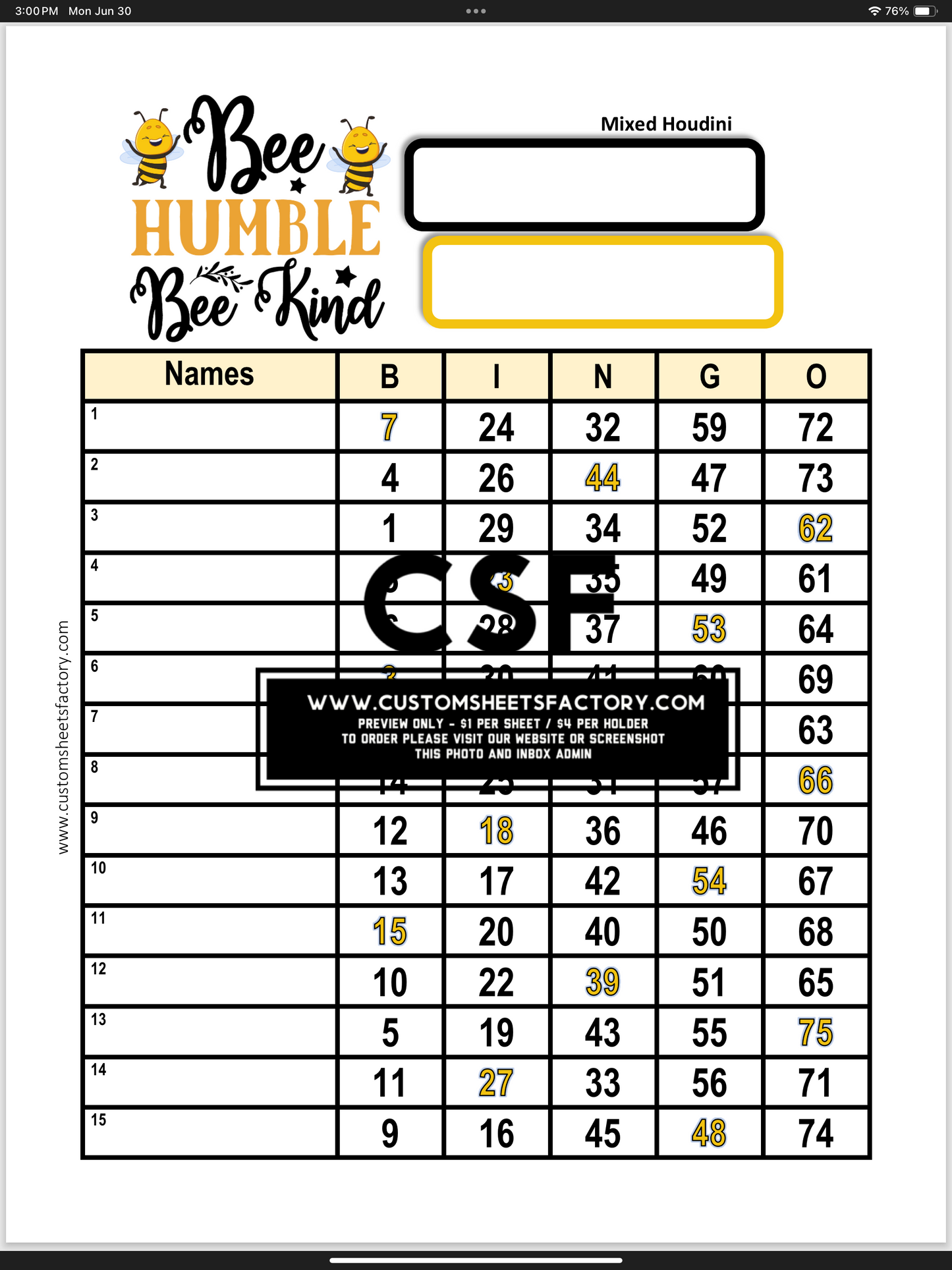 $5 Themed Bundles - Honey Bee