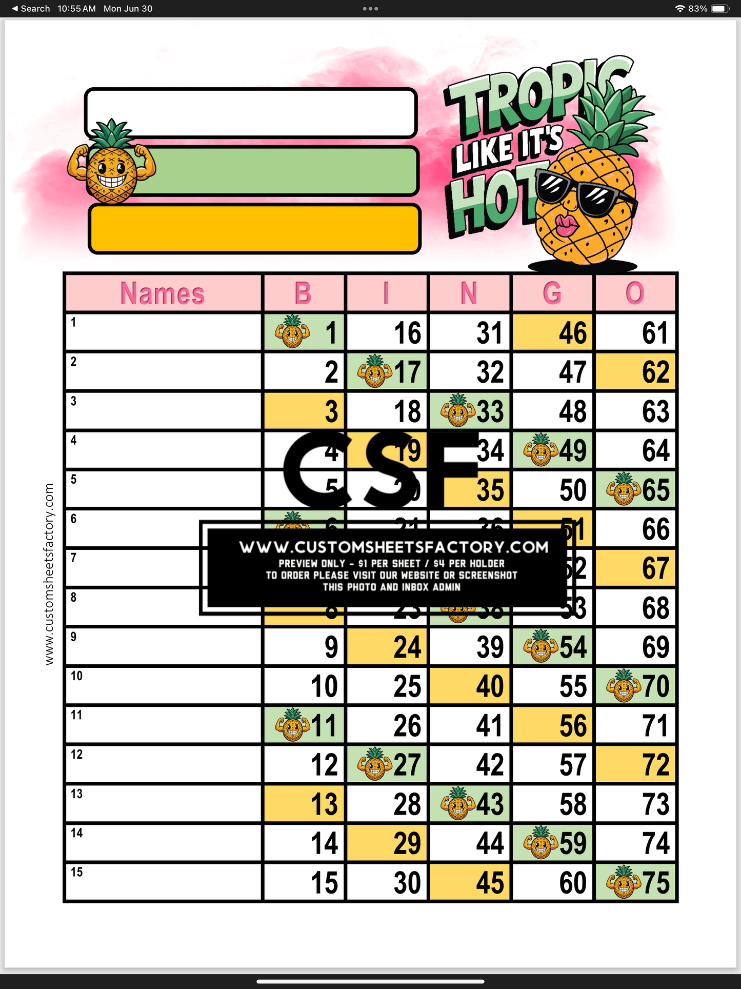$5 Themed Bundles - Pineapple