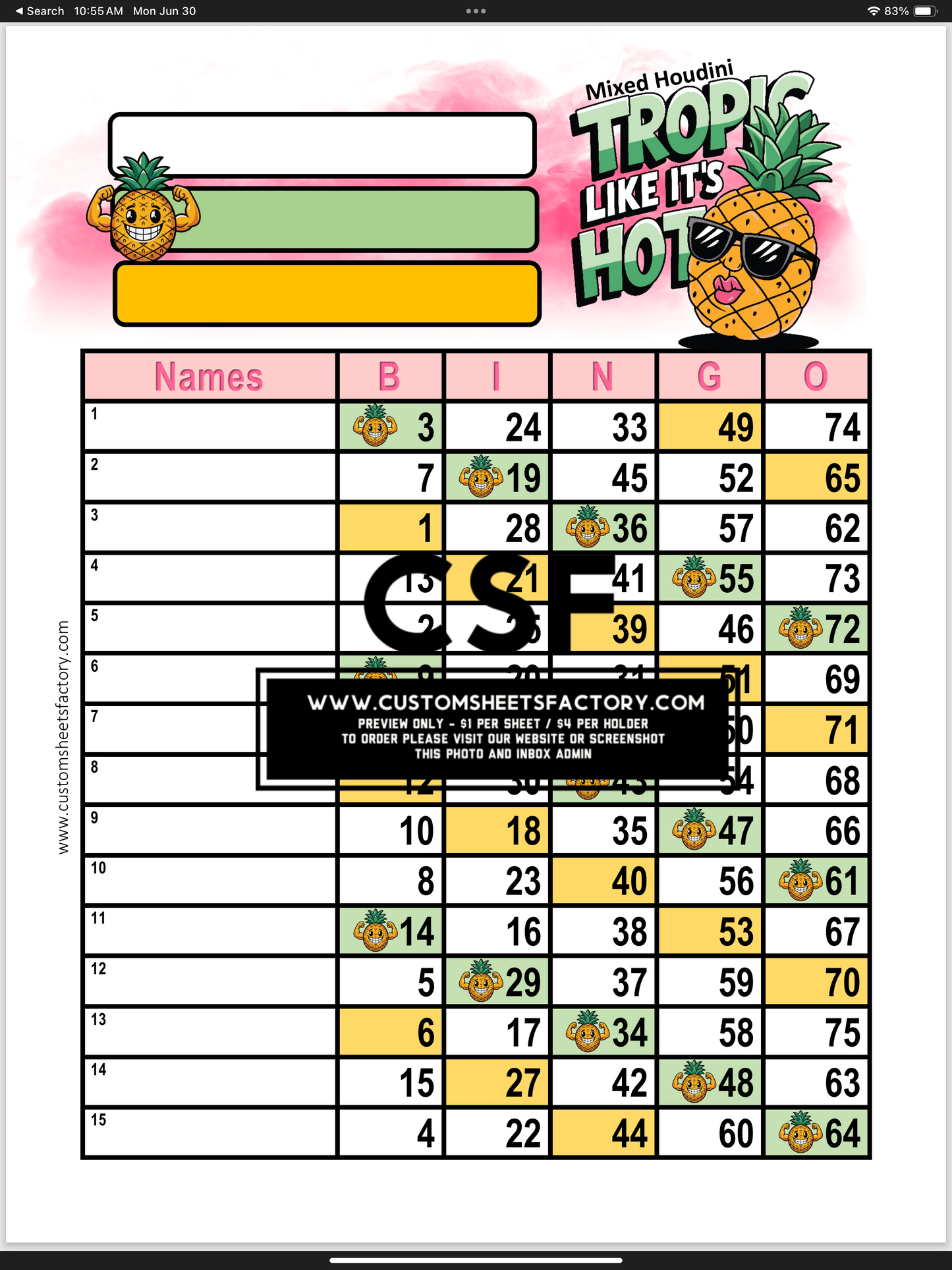 $5 Themed Bundles - Pineapple