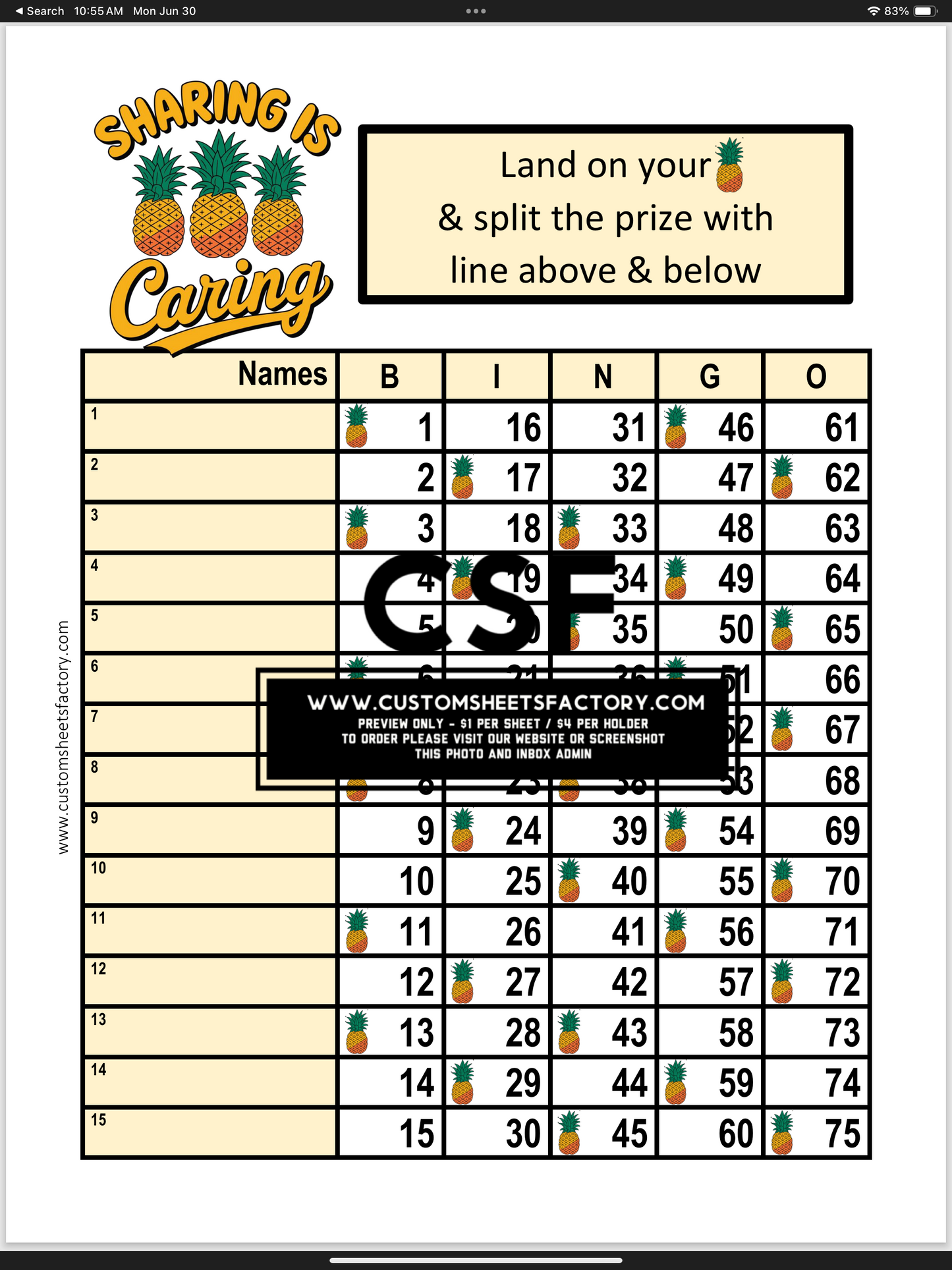 $5 Themed Bundles - Pineapple
