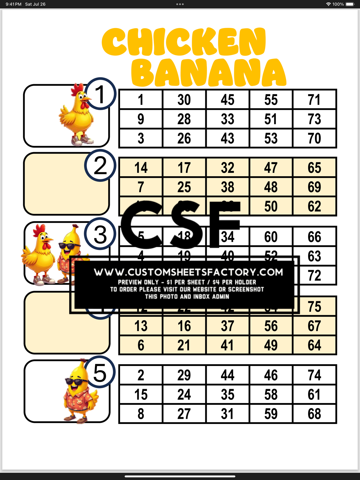 Chicken Banana - Various Designs