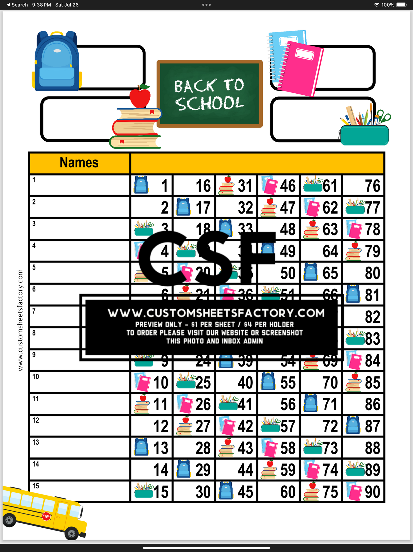 Back to School - Notebook, Bag & Books - Various Designs