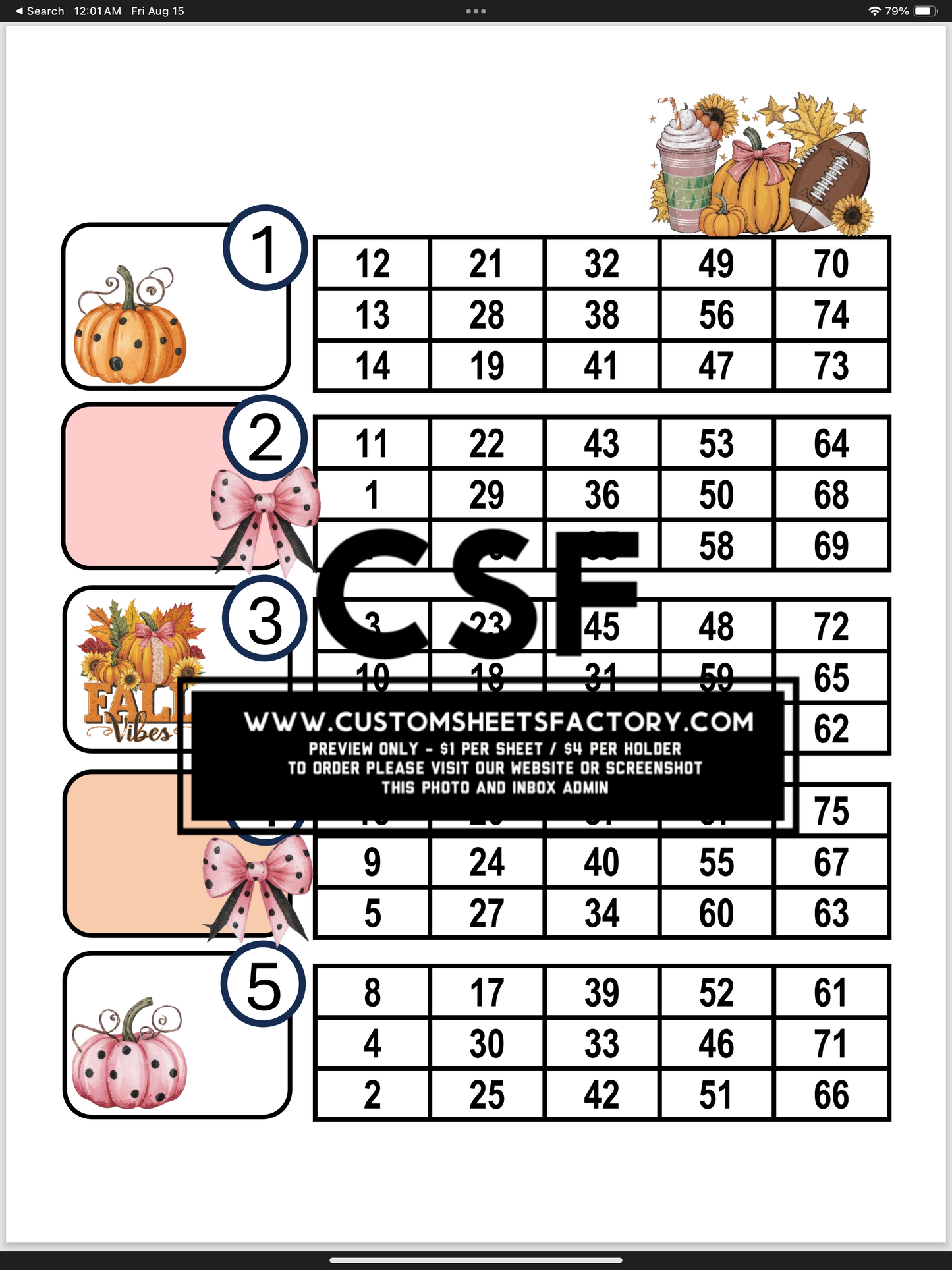 Fall Vibes - Pink Orange Pumpkin & Bow - Various Designs