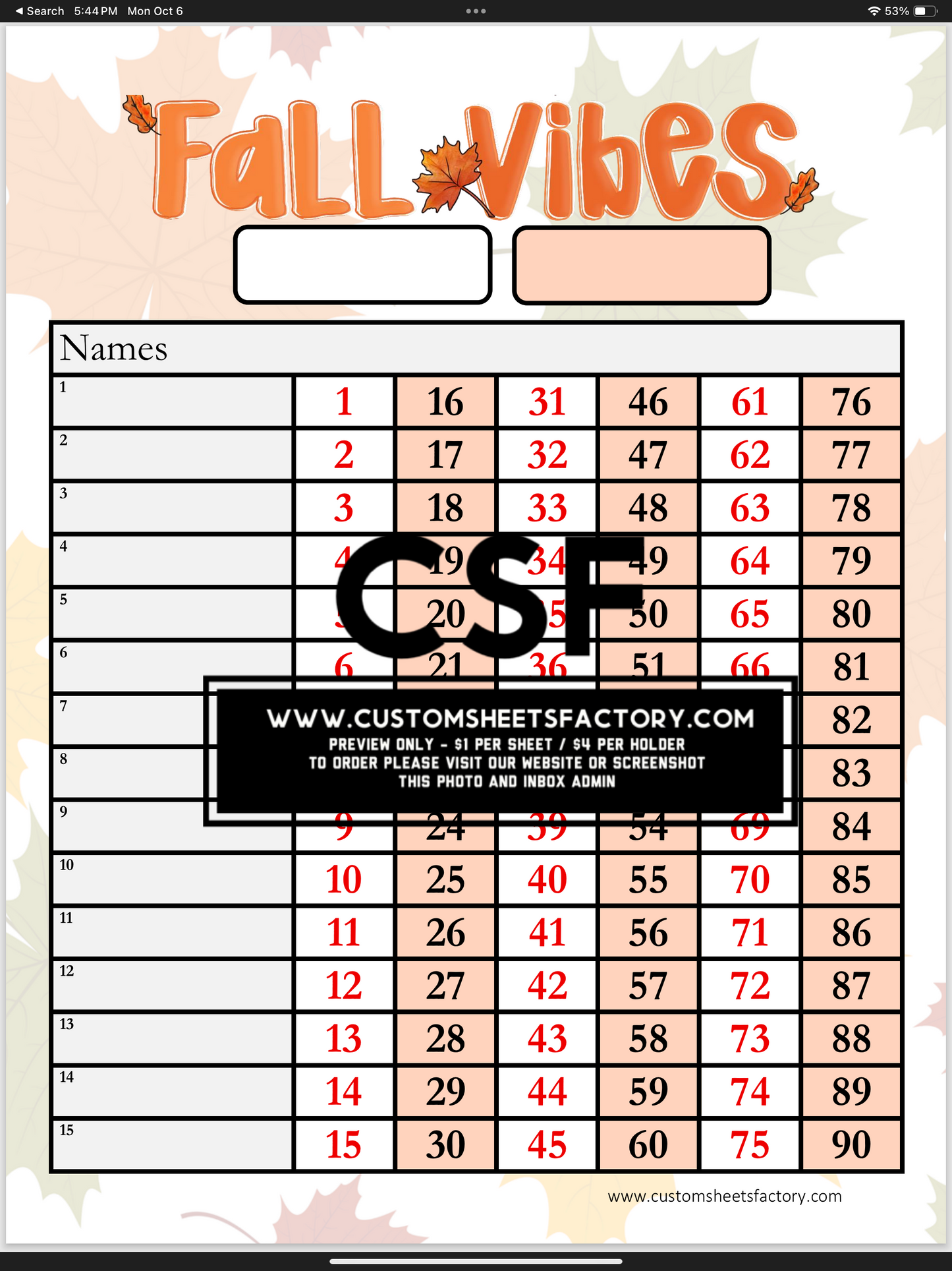 Fall Vibes - Orange Single Landing - Various Designs