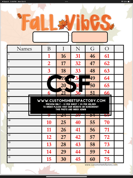 Fall Vibes - Orange Single Landing - Various Designs