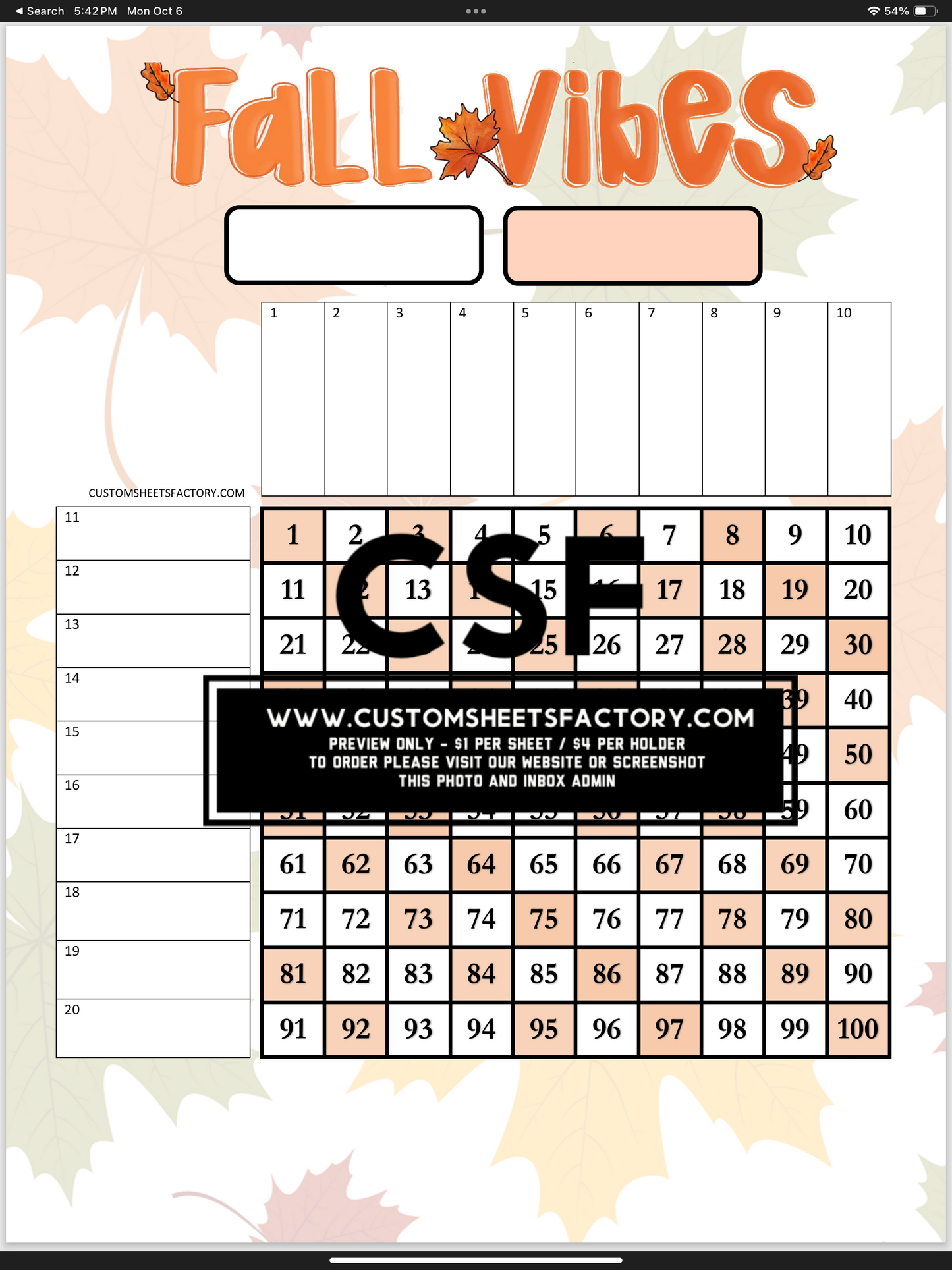 Fall Vibes - Orange Single Landing - Various Designs