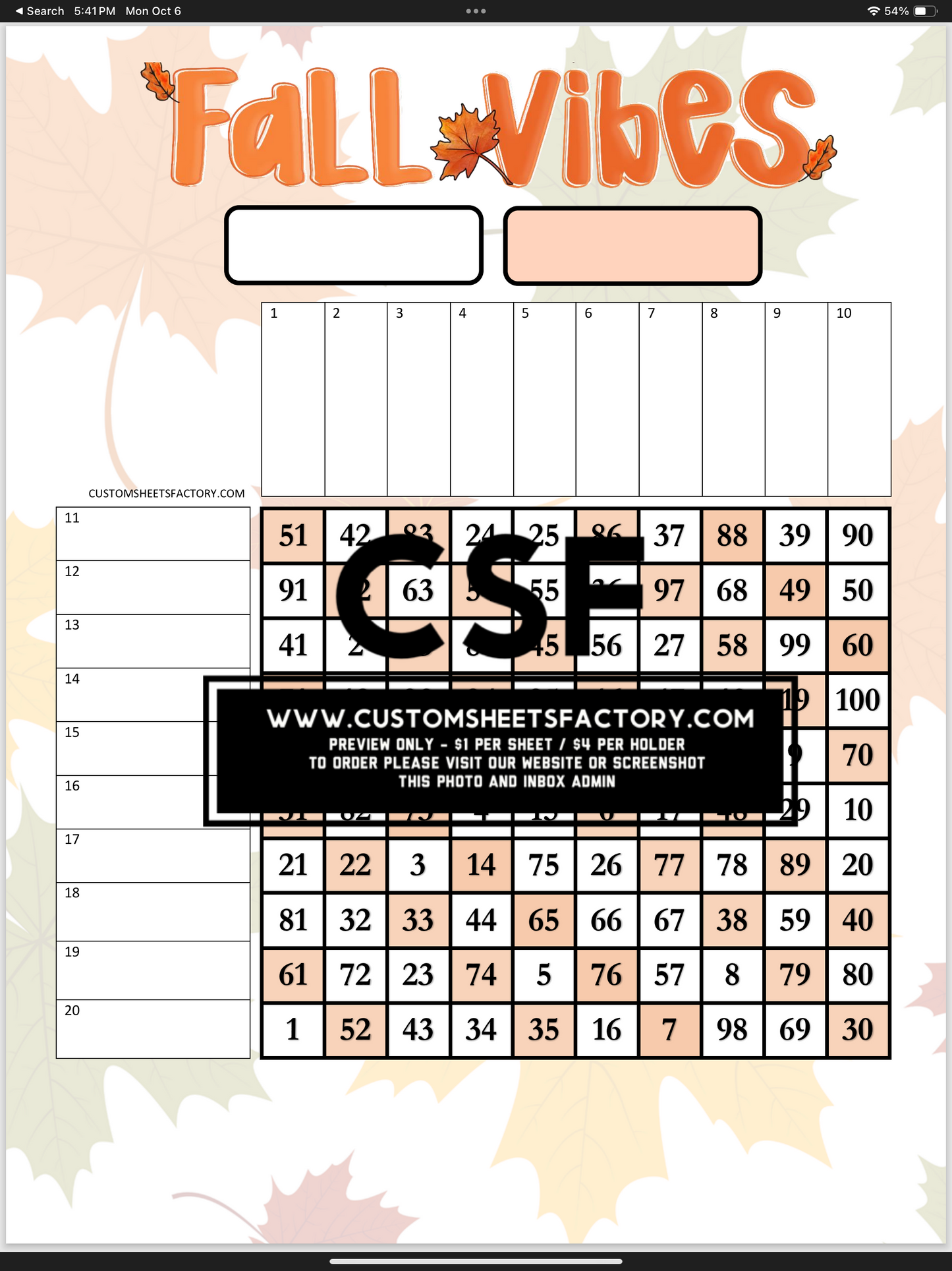 Fall Vibes - Orange Single Landing - Various Designs