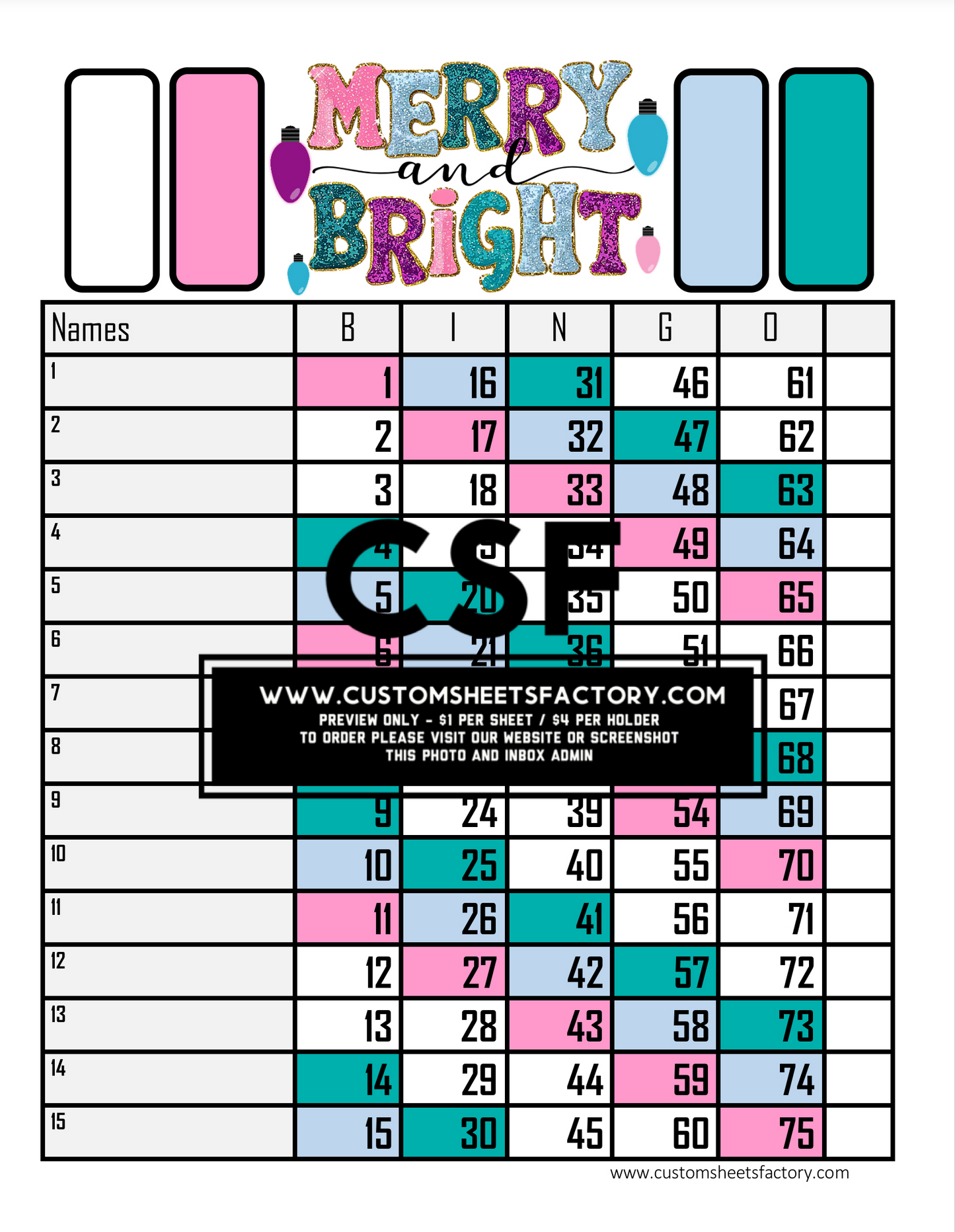 Merry & Bright - Pink Blue Teal Landing