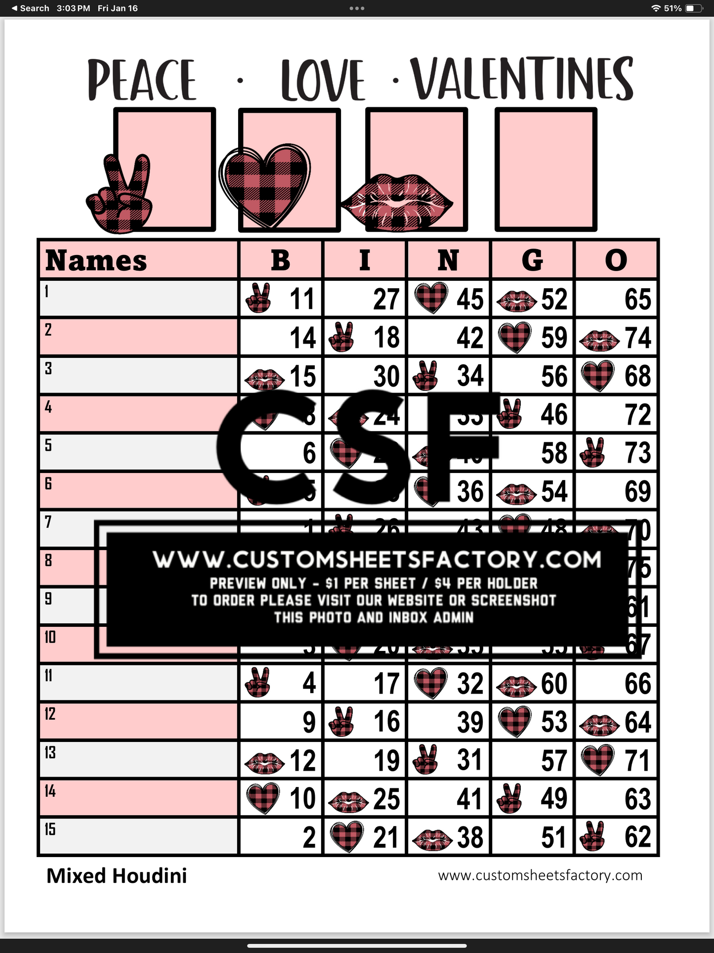 Peace Love Valentine - Various Designs