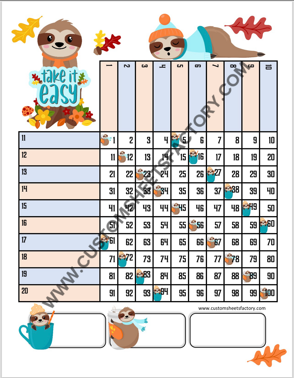 Take it Easy - Sloth Fall - 15 Line 75 Ball & Grid