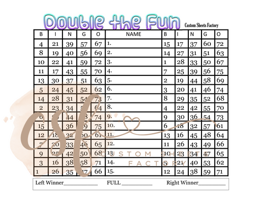 Double Fun - 15 line - 75 ball x2 - Mixed