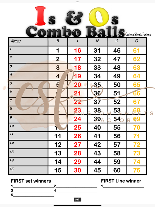 IO Combo Balls - 15 line - 75 ball