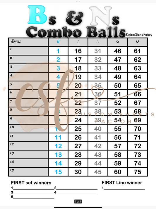 BN Combo Balls - 15 line - 75 ball