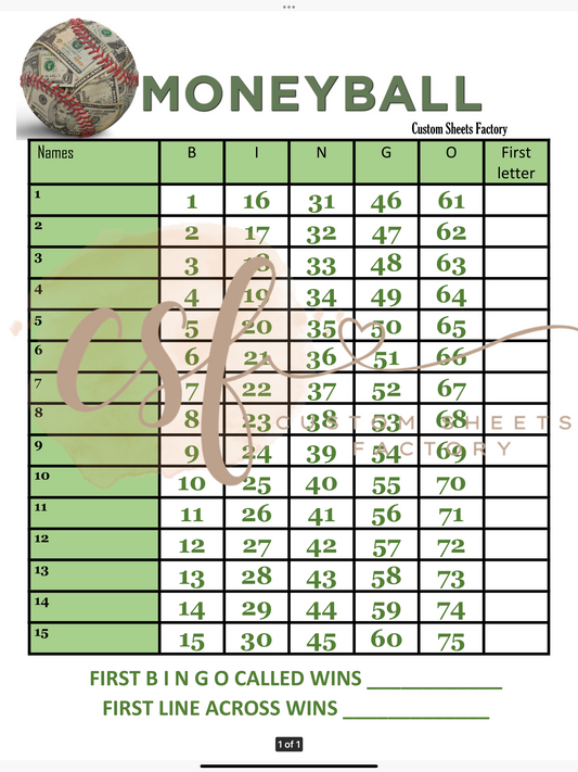 Money Balls - 15 line - 75 ball