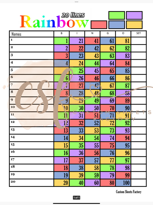 Rainbow - 20 line - 100 ball