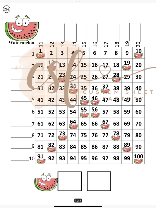 Watermelon Grid - 100 ball