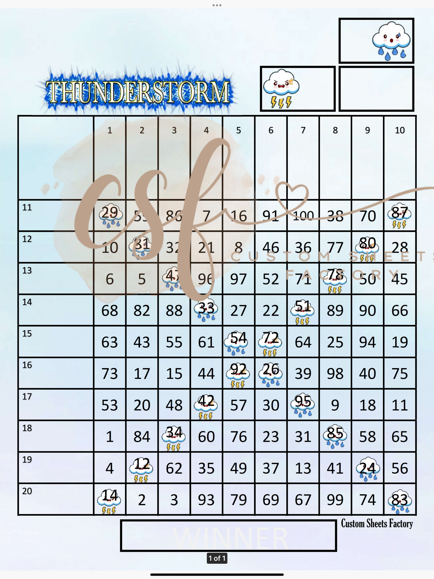 Thunderstorm Grid - 100 ball