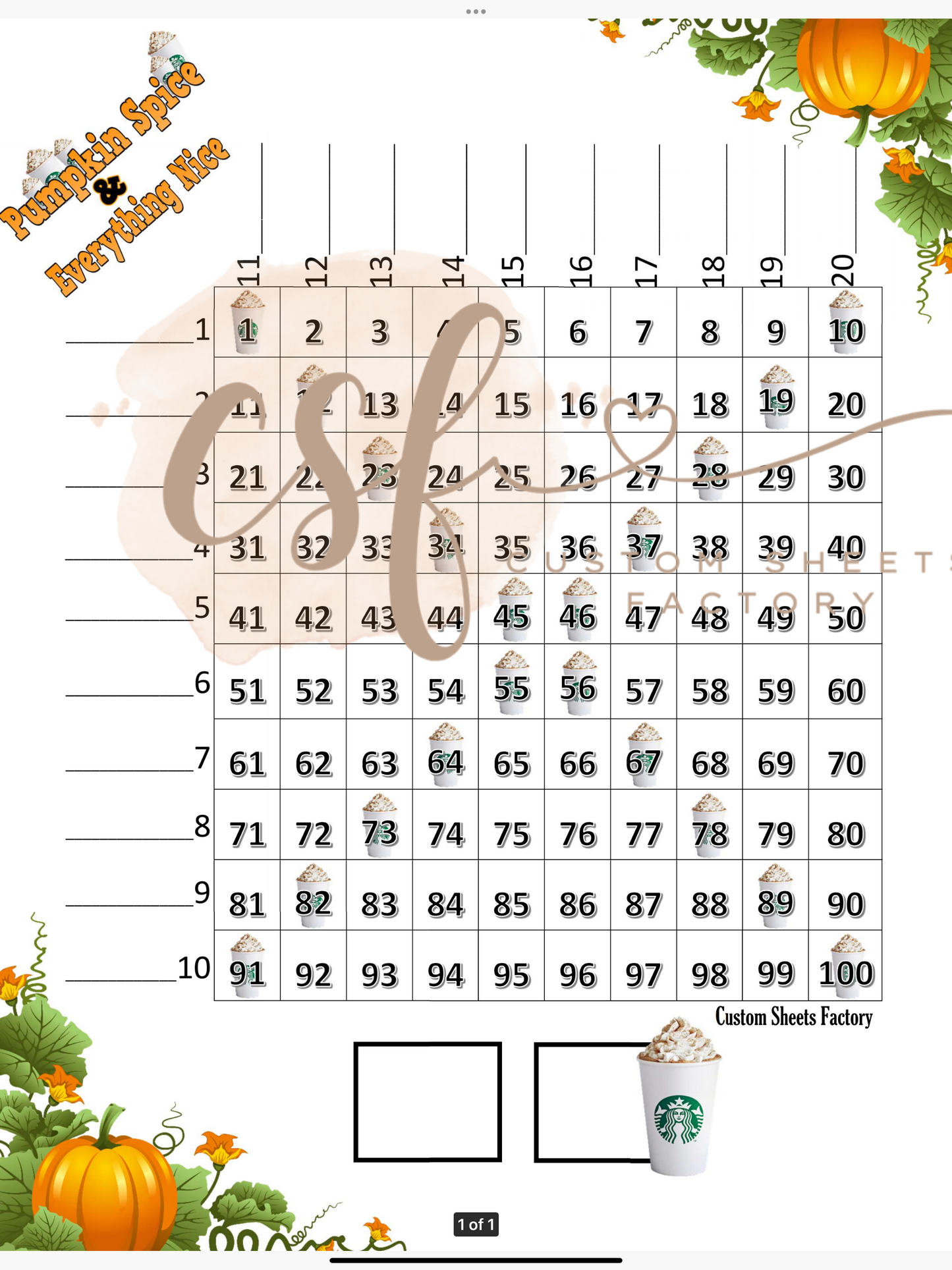 Pumpkin Spice Grid - 100 ball