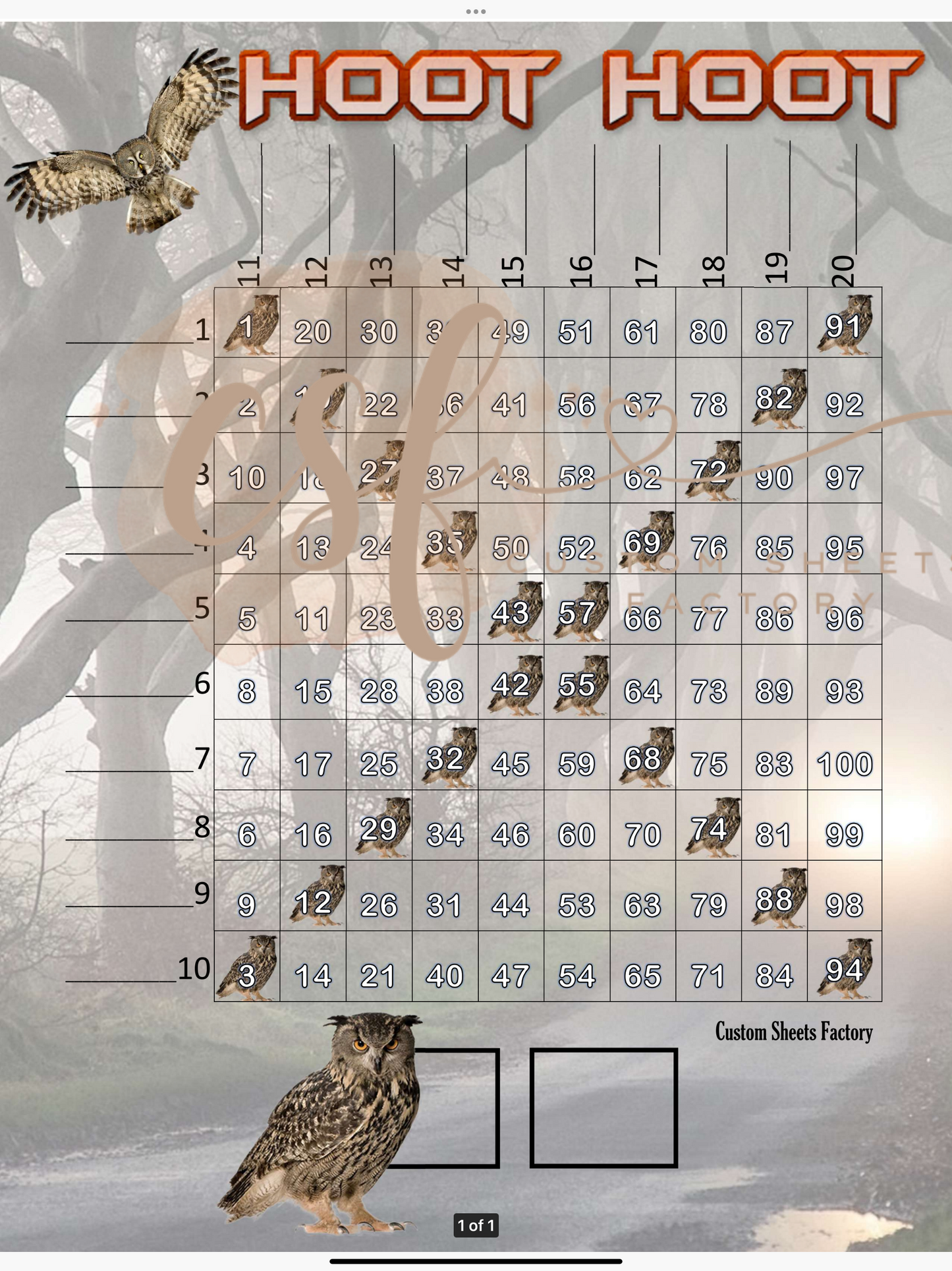 Owl Grid - 100 ball