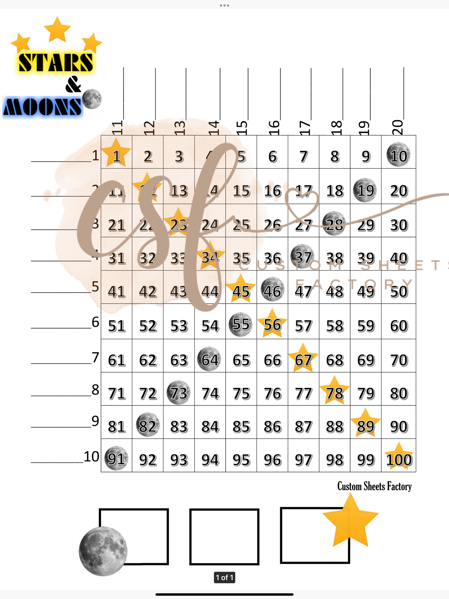 Moon Vs. Star Grid - 100 ball